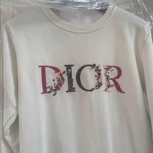 Dior Cream Floral Logo Long Sleeve